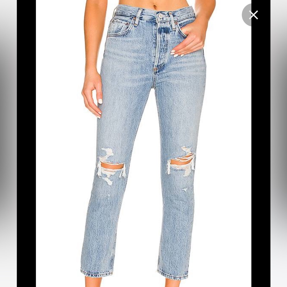 Agolde Riley High Rise Straight Crop Jeans Size 28